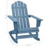Chaise à bascule de jardin Adirondack bois de sapin massif bleu 