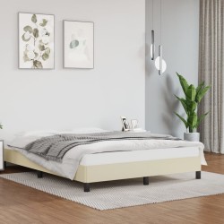 Cadre de lit sans matelas crème 140x190 cm similicuir 