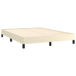 Cadre de lit sans matelas crème 140x190 cm similicuir 