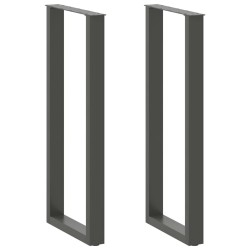 Pieds de table de bar en U 2 pièces Anthracite 50 x (110-111) cm Acier 