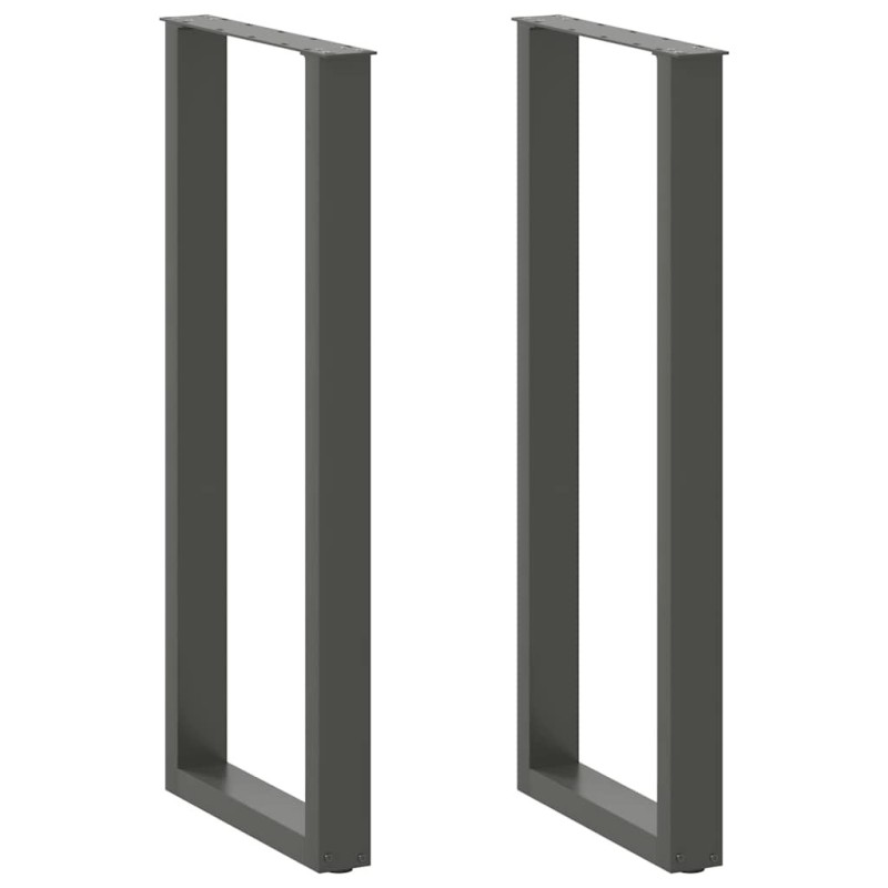 Pieds de table de bar en U 2 pièces Anthracite 50 x (110-111) cm Acier 
