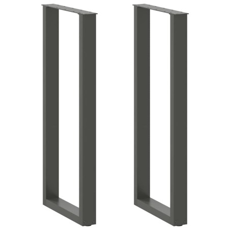 Pieds de table de bar en U 2 pièces Anthracite 50 x (110-111) cm Acier 