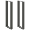 Pieds de table de bar en U 2 pièces Anthracite 50 x (110-111) cm Acier 