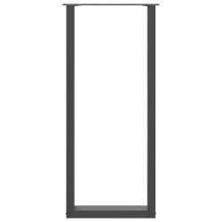 Pieds de table de bar en U 2 pièces Anthracite 50 x (110-111) cm Acier 