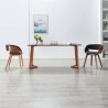 Chaises à manger lot de 2 gris bois courbé et tissu 