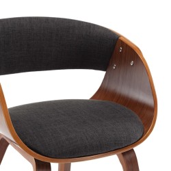 Chaises à manger lot de 2 gris bois courbé et tissu 