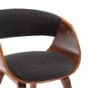 Chaises à manger lot de 2 gris bois courbé et tissu 