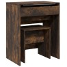 Coiffeuse et tabouret chêne fumé 60x40x113,5 cm 
