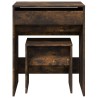 Coiffeuse et tabouret chêne fumé 60x40x113,5 cm 