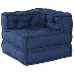Poufs modulaires3 pièces en tissu indigo 