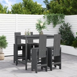 Ensemble de bar de jardin 5 pcs gris bois de pin massif 