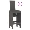 Ensemble de bar de jardin 5 pcs gris bois de pin massif 