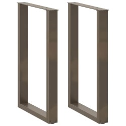 Pieds de table de bar en U 2 pièces Acier naturel 60 x (90-91) cm Acier 