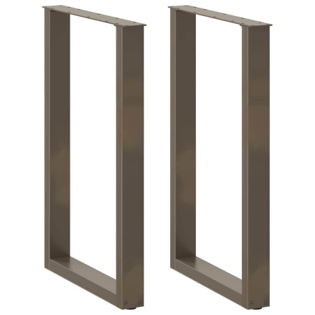 Pieds de table de bar en U 2 pièces Acier naturel 60 x (90-91) cm Acier 