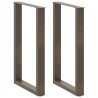 Pieds de table de bar en U 2 pièces Acier naturel 60 x (90-91) cm Acier 