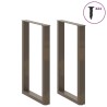 Pieds de table de bar en U 2 pièces Acier naturel 60 x (90-91) cm Acier 