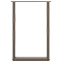 Pieds de table de bar en U 2 pièces Acier naturel 60 x (90-91) cm Acier 