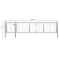 Portail de jardin Acier 500 x 75 cm Argenté 