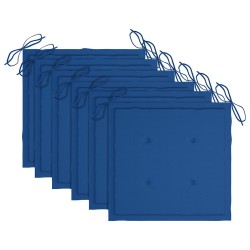 Chaises de jardin et coussins bleu royal lot de 4 Bois de teck 