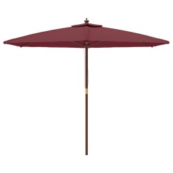 Parasol de jardin avec mât en bois rouge bordeaux 299x240 cm 