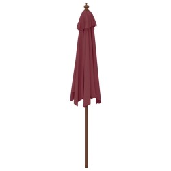 Parasol de jardin avec mât en bois rouge bordeaux 299x240 cm 