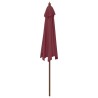 Parasol de jardin avec mât en bois rouge bordeaux 299x240 cm 