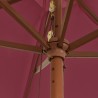 Parasol de jardin avec mât en bois rouge bordeaux 299x240 cm 