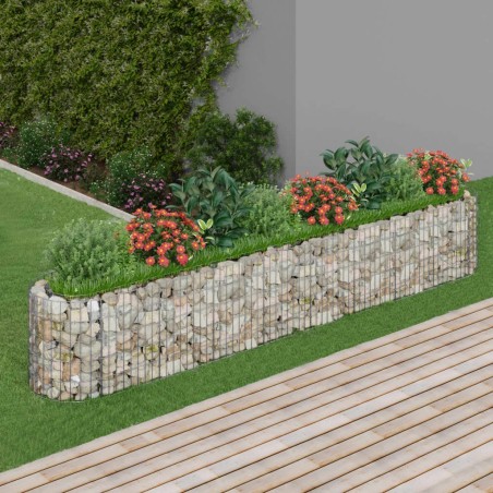 Lit surélevé à gabion Fer galvanisé 330x50x50 cm 