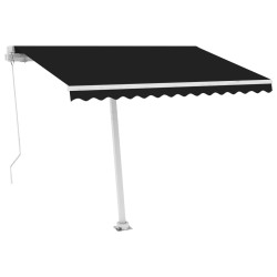 Auvent manuel rétractable avec LED 350x250 cm Anthracite 