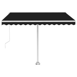 Auvent manuel rétractable avec LED 350x250 cm Anthracite 