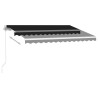 Auvent manuel rétractable avec LED 350x250 cm Anthracite 