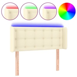 Tête de lit à LED Crème 83x16x78/88 cm Similicuir 