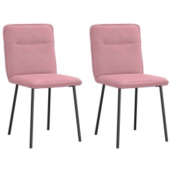 Chaises à manger lot de 2 Rose Velours 