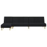 Canapé-lit en forme de L noir 255x140x70 cm tissu 