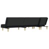 Canapé-lit en forme de L noir 255x140x70 cm tissu 