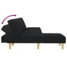 Canapé-lit en forme de L noir 255x140x70 cm tissu 