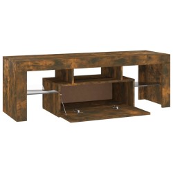 Meuble TV avec lumières LED chêne fumé 120x35x40 cm 