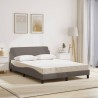 Lit avec matelas taupe 140x200 cm tissu 