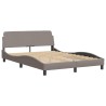 Lit avec matelas taupe 140x200 cm tissu 