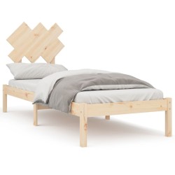 Cadre de lit sans matelas 75x190 cm bois massif 