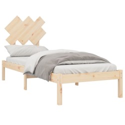 Cadre de lit sans matelas 75x190 cm bois massif 