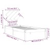 Cadre de lit sans matelas 75x190 cm bois massif 
