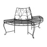 Banc demi-circulaire tour d'arbre lot de 2 Ø160 cm Noir Acier 