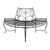 Banc demi-circulaire tour d'arbre lot de 2 Ø160 cm Noir Acier 