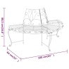 Banc demi-circulaire tour d'arbre lot de 2 Ø160 cm Noir Acier 