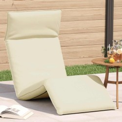 Chaise longue pliante crème 175x54x8,5 cm tissu oxford 