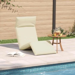 Chaise longue pliante crème 175x54x8,5 cm tissu oxford 