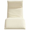 Chaise longue pliante crème 175x54x8,5 cm tissu oxford 