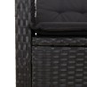 Ensemble à manger de jardin avec coussins 3 pcs Noir 