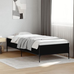 Cadre de lit sans matelas noir 100x200 cm 